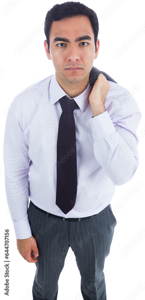 Digital png photo of serious biracial businessman on transparent background Digital png photo of serious biracial businessman on transparent background