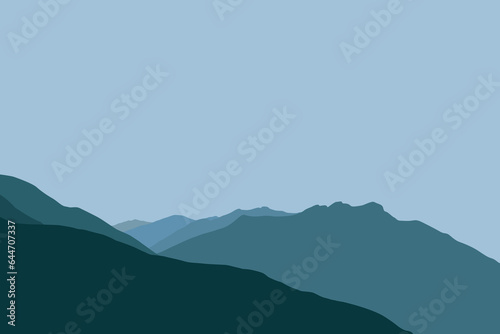 mountains landscape vector design illustration, nature flat design.