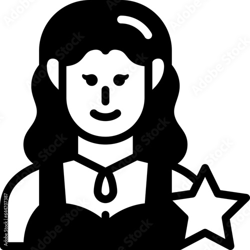 actress solid line icon