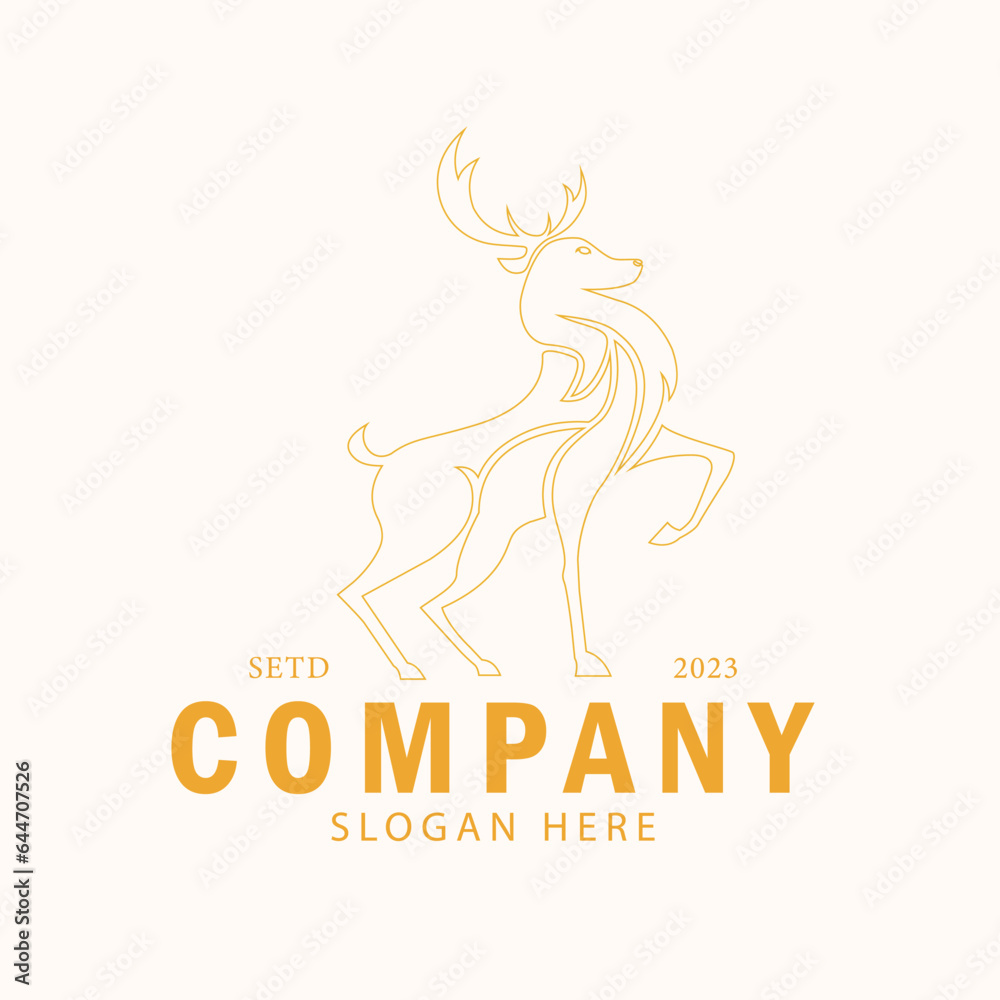 Obraz premium Deer logo vector