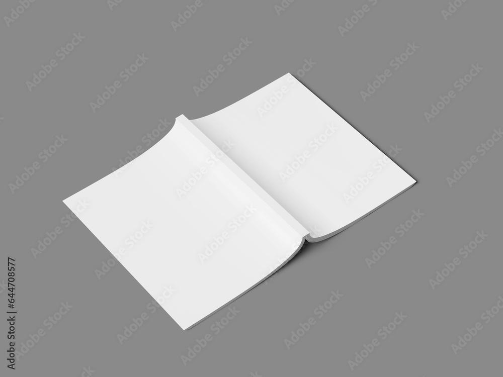 Front and Back Magazine Cover White Blank 3D Render Mockup Front and Back Magazine Cover White Blank 3D Render Mockup