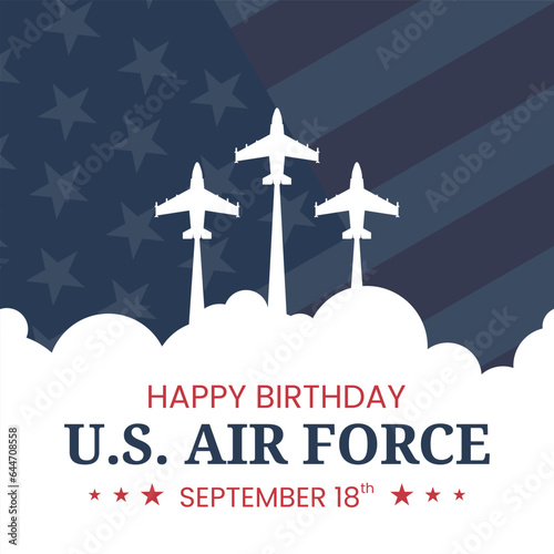 Vector graphic of U.S. Air Force birthday is observed every year on September 18
