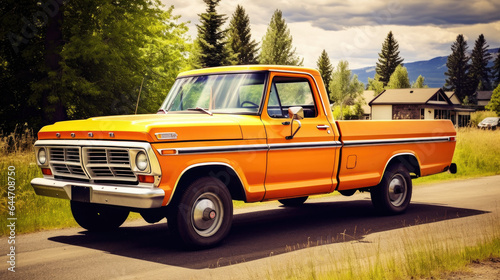 Wallpaper Mural old yellow pickup on the road Torontodigital.ca