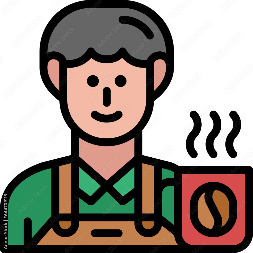 barista filled outline icon