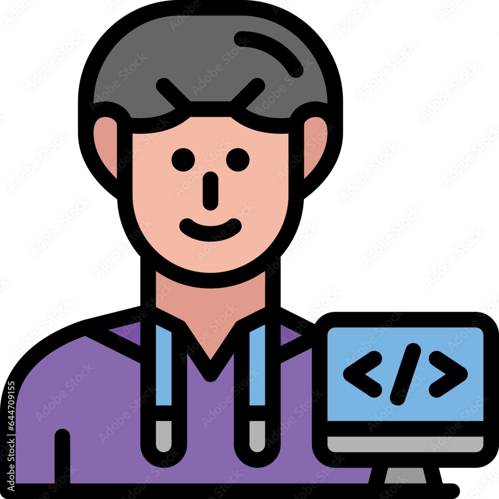 programmer filled outline icon programmer filled outline icon
