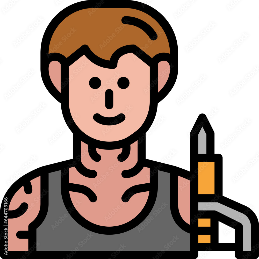 tattoo artist filled outline icon