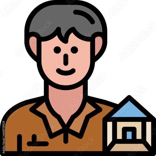 interior designer filled outline icon