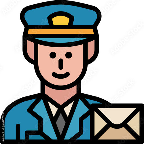 mailman filled outline icon