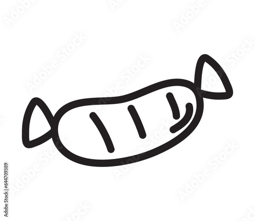 sausage food doodle icon