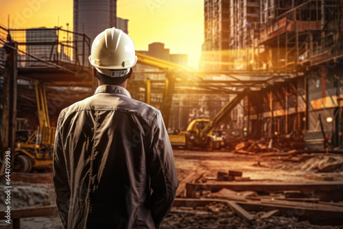 Engineer in construction site. Leading the way in safety, precision, and collaborative success in the modern construction industry