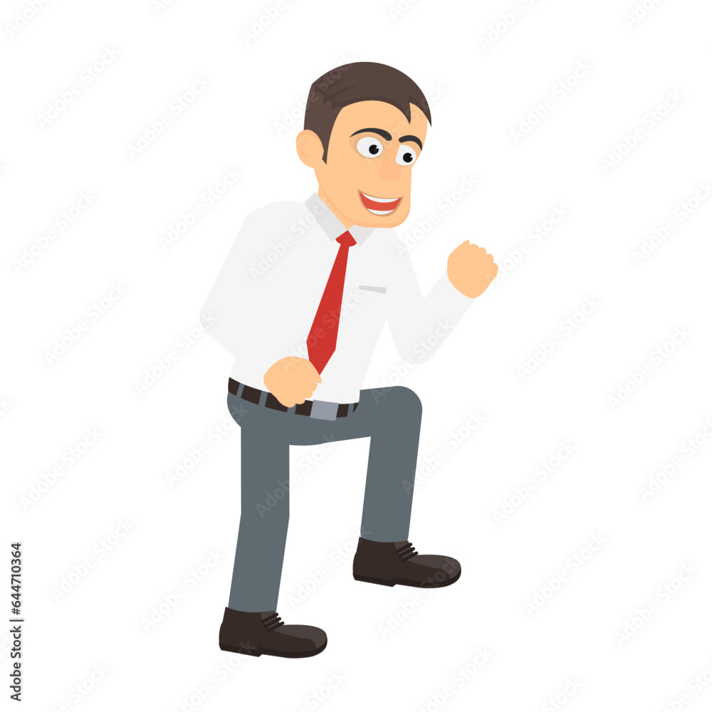 Businessman is a winner. Successful man rejoices, vector illustration Businessman is a winner. Successful man rejoices, vector illustration