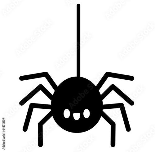 Cute kawaii spider halloween cartoon silhouette
