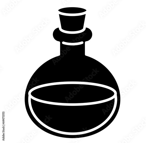 Cute witch potion bottle halloween cartoon silhouette icon