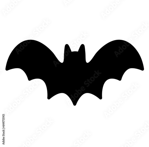 Cute bat halloween cartoon silhouette icon