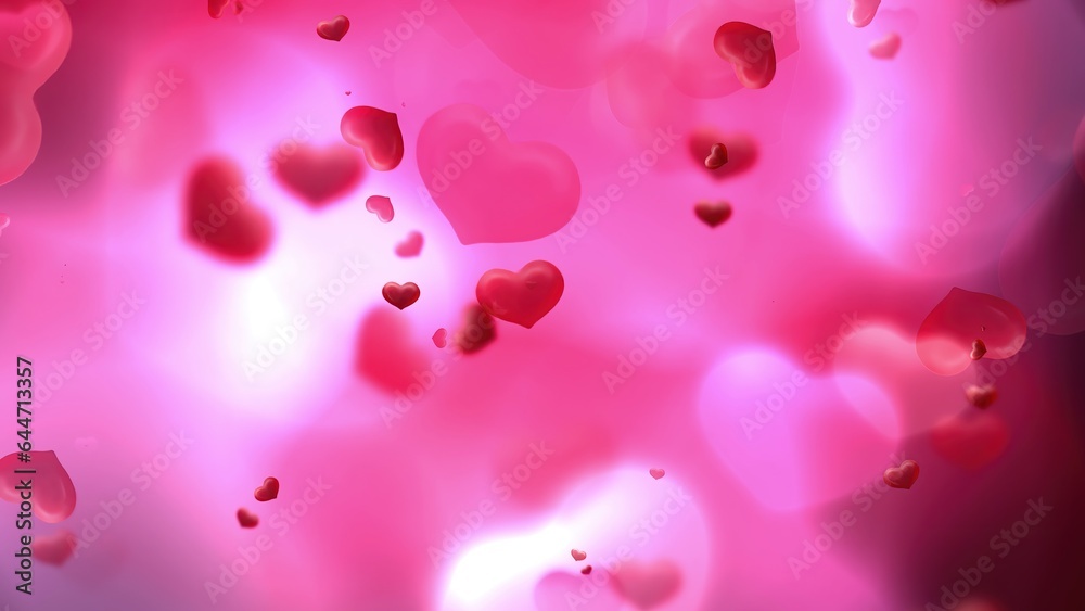 Beautiful illustration of pink hearts background