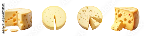 Panel kuchenny z motywem Round cheese being cut on a transparent background isolated by a path file