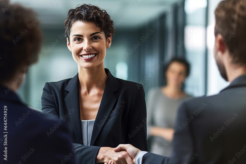 successful business people shaking hands in the office. Finishing successful meeting. handshake in the office successful business people shaking hands in the office. Finishing successful meeting. handshake in the office