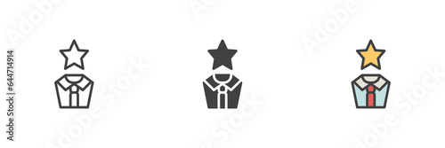 Star head different style icon set