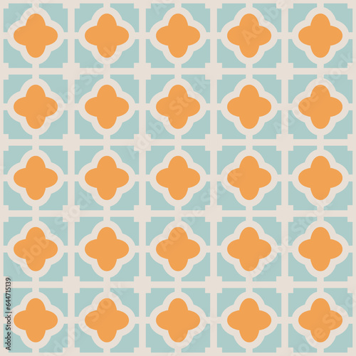Flat ornamental tile background texture. Graphic Vector illustration for interior design, wall decoration, pattern and background
