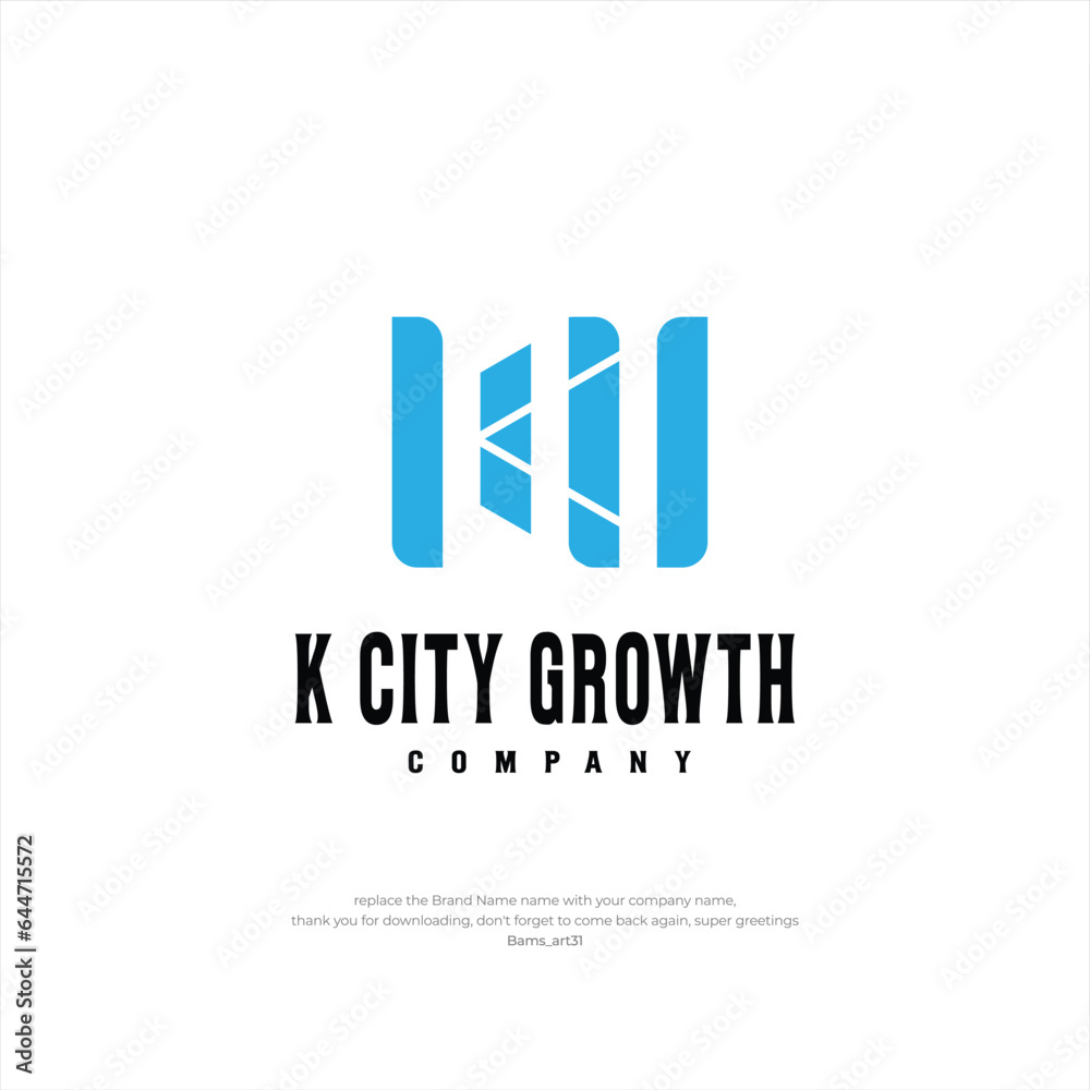 Fototapeta premium K City Growth Letter K Logo vektor Logo Template Illustration Design