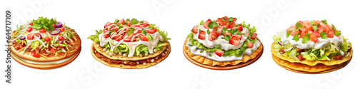 Tostada clipart collection, vector, icons isolated on transparent background