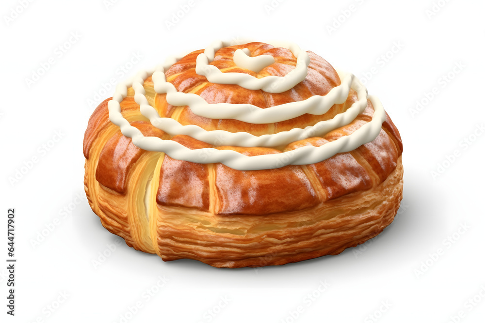 Fototapeta premium 3d cream cake isometric style Made with Generative AI
