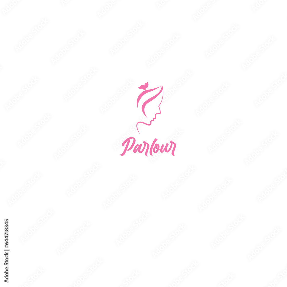 beauty parlor minimalist or flat logo 