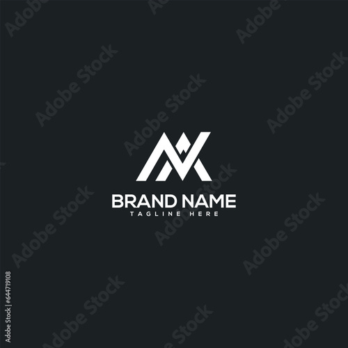 Abstract initial letter MN NM logo design template - vector.