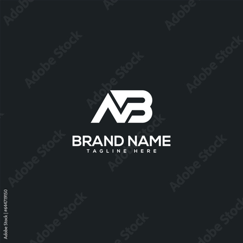 Abstract initial letter NB BN logo design template - vector.