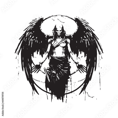 apocalyptic plague avenger, vintage hand drawn illustration