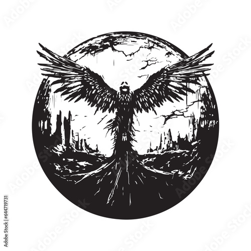 apocalyptic plague avenger, vintage hand drawn illustration