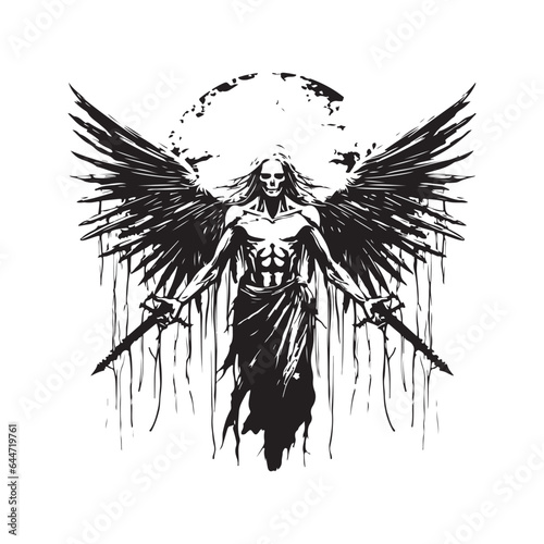 apocalyptic plague avenger, vintage hand drawn illustration