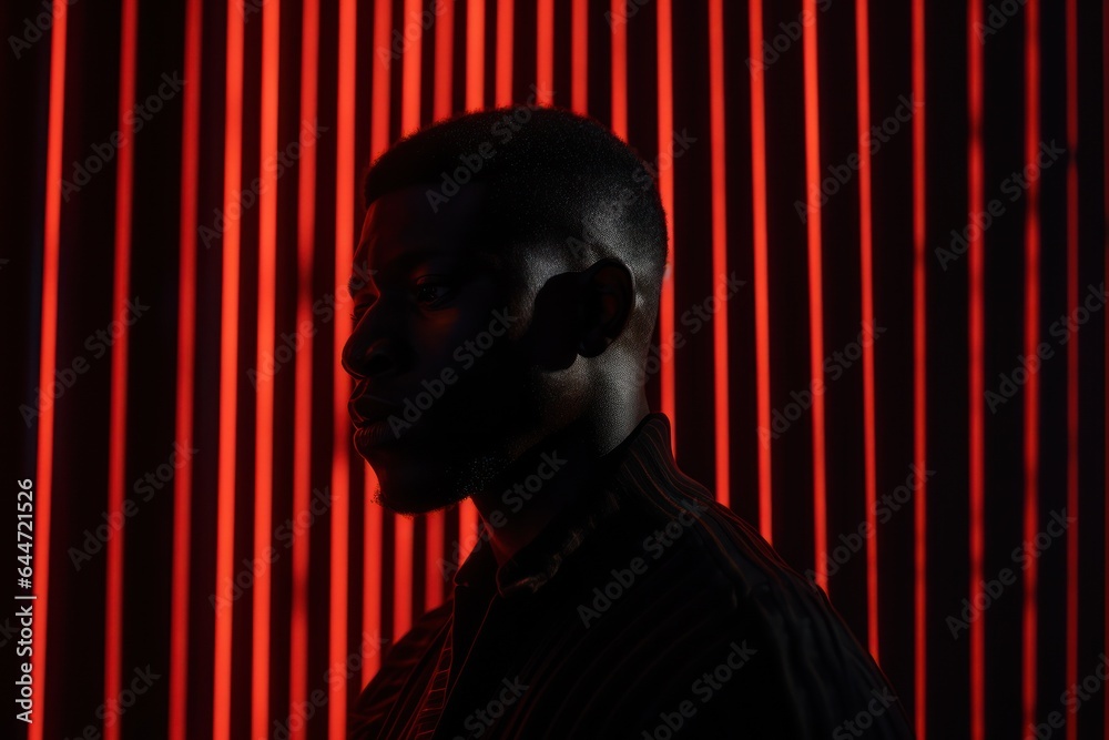 A mysterious man in a dark shirt stands alone, silently conveying an ...