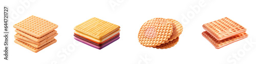 Wafer biscuit against a transparent background