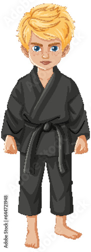 Blond Boy in Judo Outfit