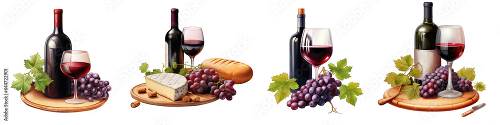 Wine and Dine clipart collection, vector, icons isolated on transparent background