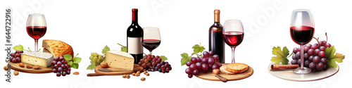 Wine Pairing clipart collection, vector, icons isolated on transparent background