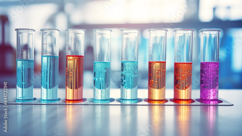 colorful test-tube in laboratory.