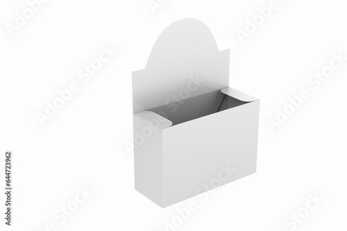 Opened Kraft Box Mockup Isolated On White Background. 3d illustration © Designkida