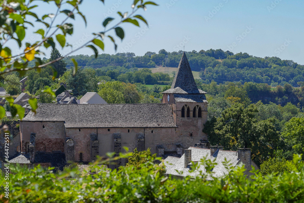 France, Aveyron, Bozouls, the Trou de Bouzouls, Sainte-Fauste church, High quality photo