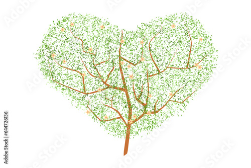 The Tree of Abstract shape in the Heart shape.