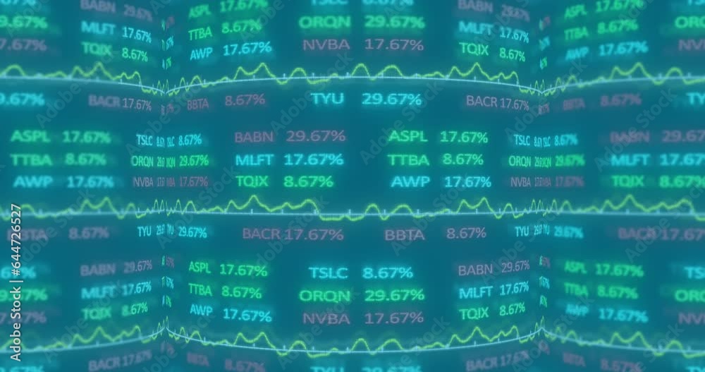 Animation of multicolored trading boards moving in circular motion over abstract background Animation of multicolored trading boards moving in circular motion over abstract background