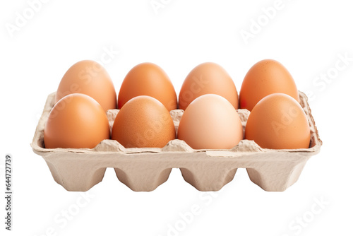 Eggs in carton isolated on white background PNG