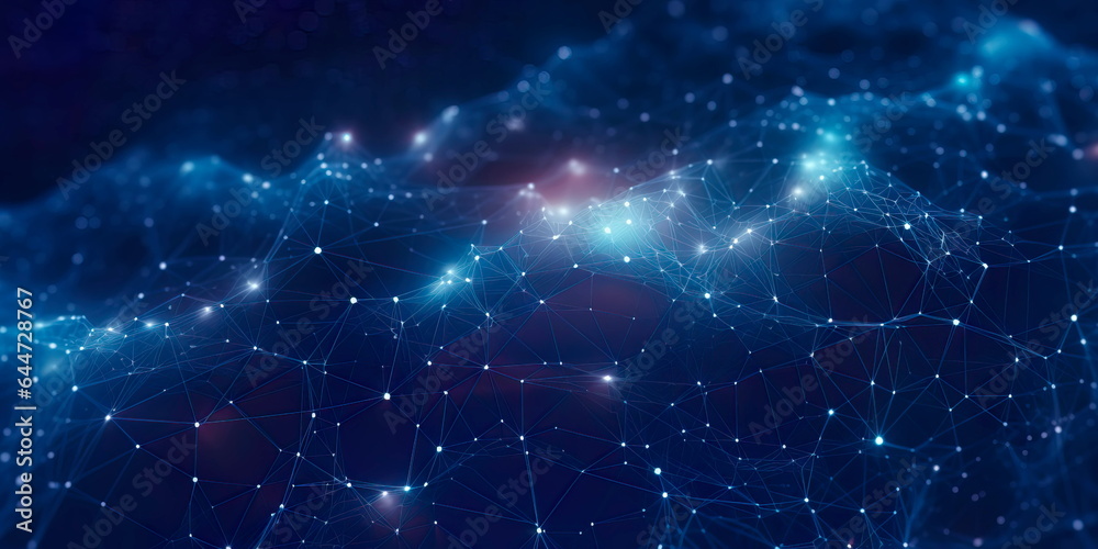 Fototapeta premium Abstract Healthcare Network: abstract depiction of a global healthcare network, with interconnected nodes and data streams.