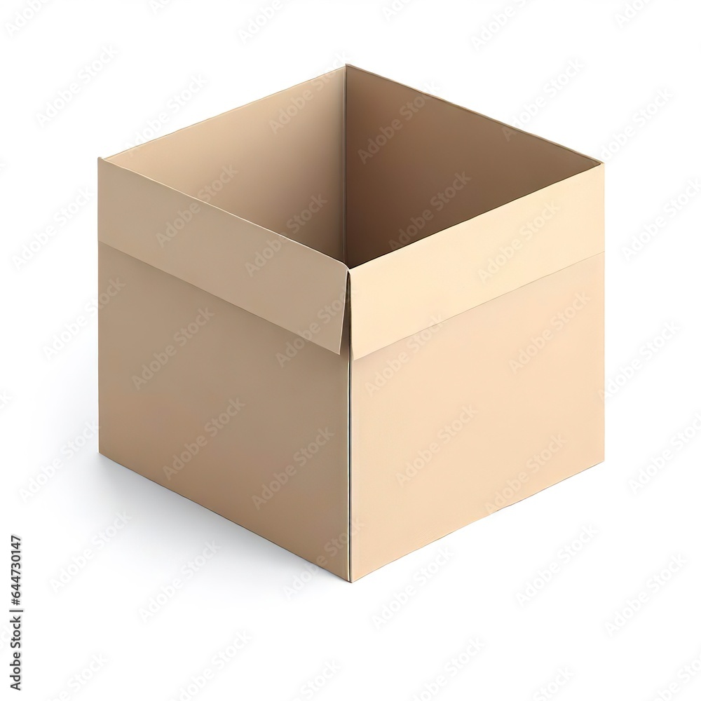 Mockup empty carton box isolated on white background. Mockup empty carton box isolated on white background.