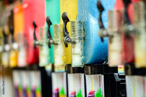 colorful slush dispensers