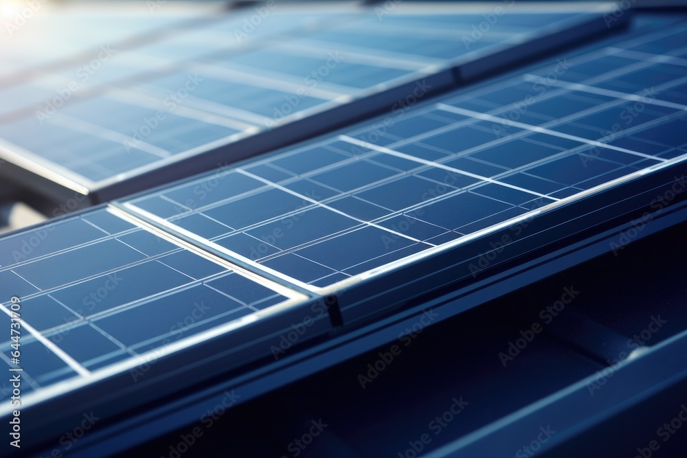 Generative ai closeup of solar panels are storing energy from the sun as renewable energy for a sustainable future. Generative ai closeup of solar panels are storing energy from the sun as renewable energy for a sustainable future.