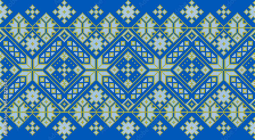 Vector illustration of Ukrainian ornament in ethnic style, identity, vyshyvanka, embroidery for print clothes, websites, banners. Background. Geometric design, border, copy space, frame Vector illustration of Ukrainian ornament in ethnic style, identity, vyshyvanka, embroidery for print clothes, websites, banners. Background. Geometric design, border, copy space, frame