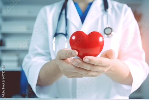doctor holding heart, health care concept