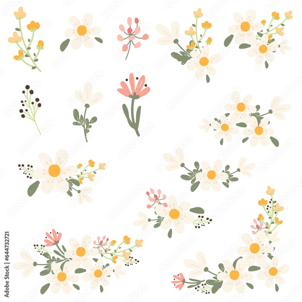 cute simple daisy wild flower bouquet wreath frame collection cute simple daisy wild flower bouquet wreath frame collection